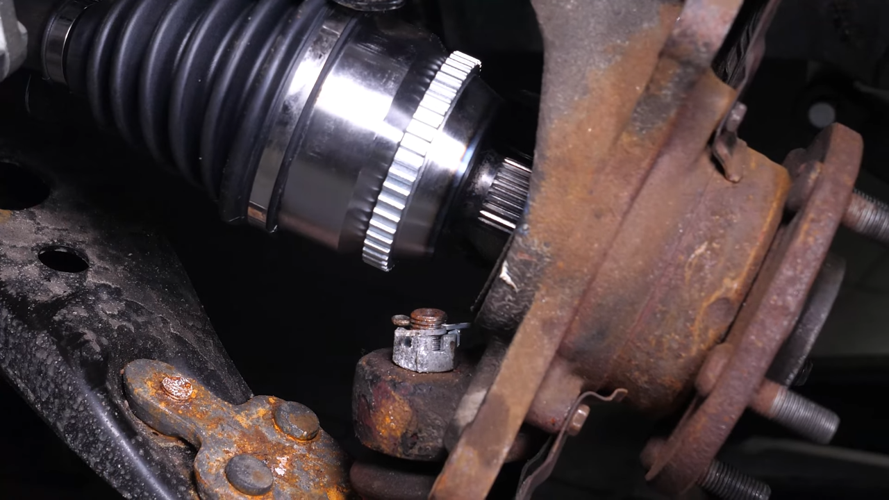 Put the CV axle back