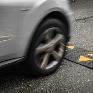 car damaged from passing speed bump