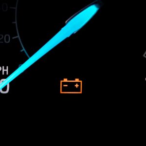 service battery charging system warning light on