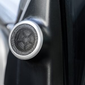 tweeter speaker installed on car door panel