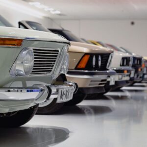 row of classic cars