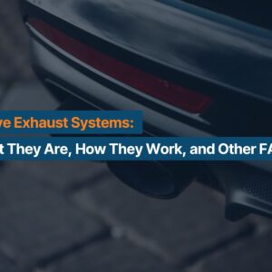 tailpipe of a car with active exhaust system guide texts