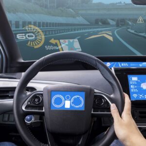 augmented reality navigation in a car windshield