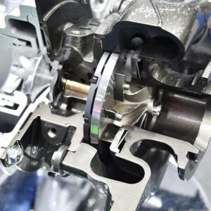 cross section of a car turbocharger