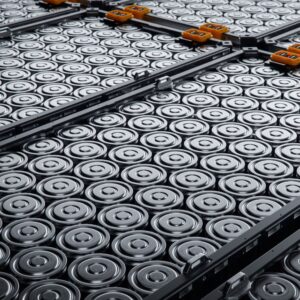 close up shot of an ev battery cell