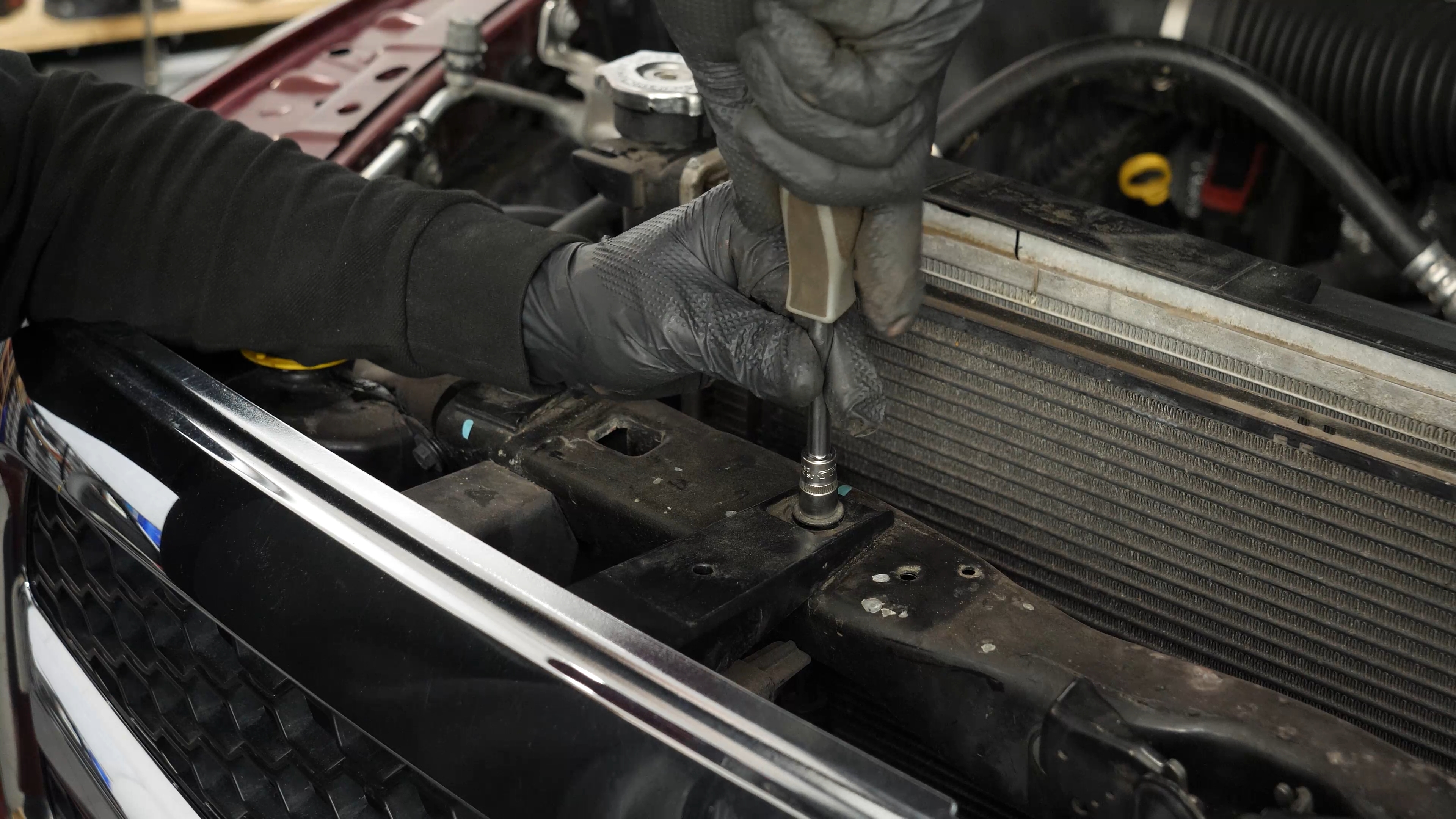 Remove the bumper grille