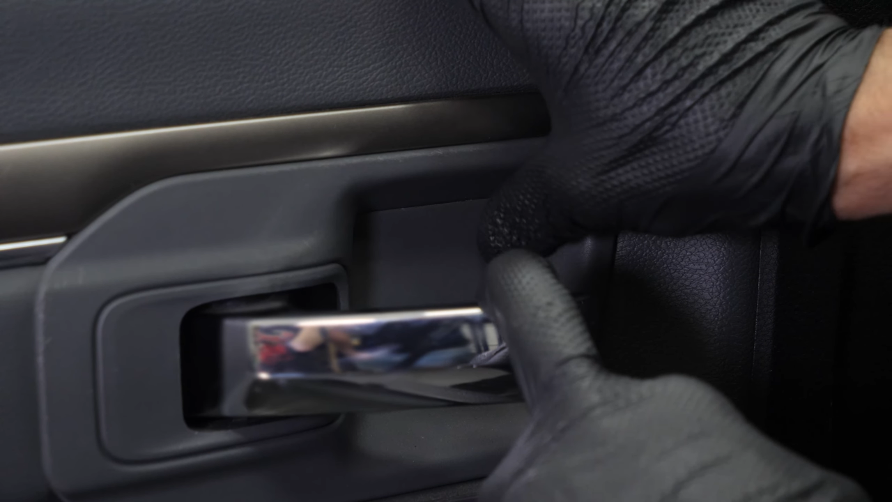 Put the door trim back