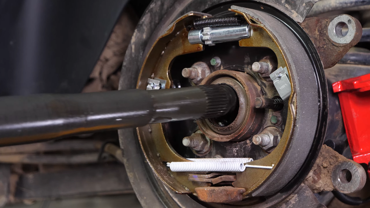 Remove the rear axle shaft