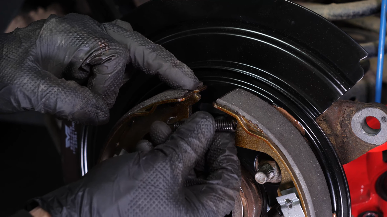 Reinstall the parking brake shoes