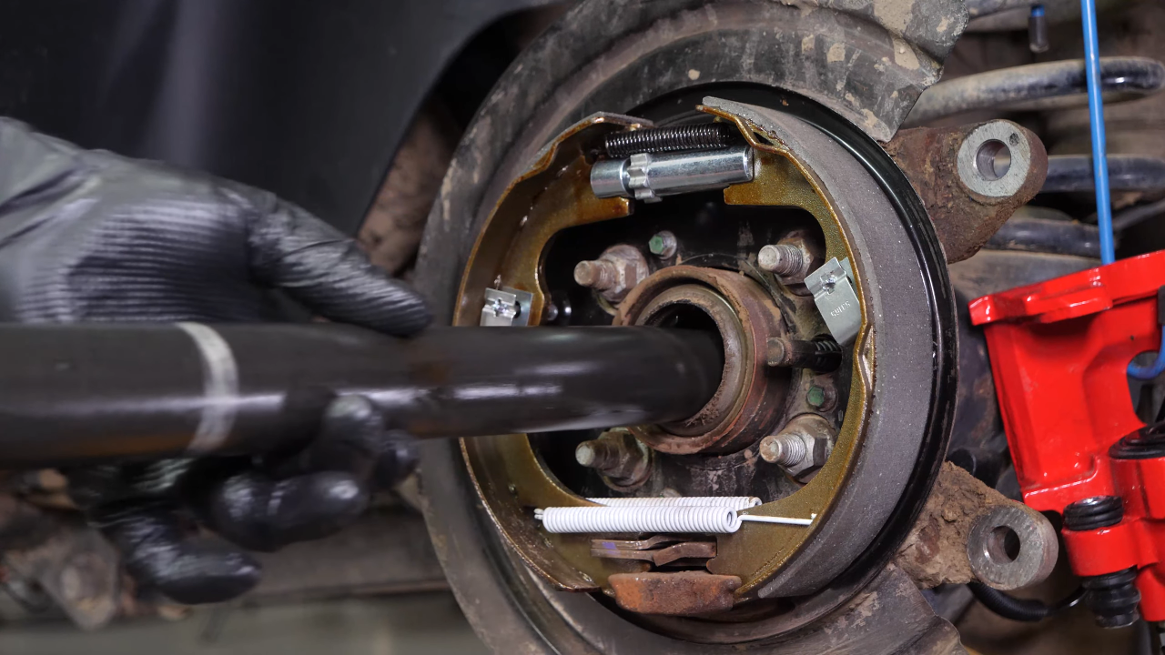Remove the rear axle shaft