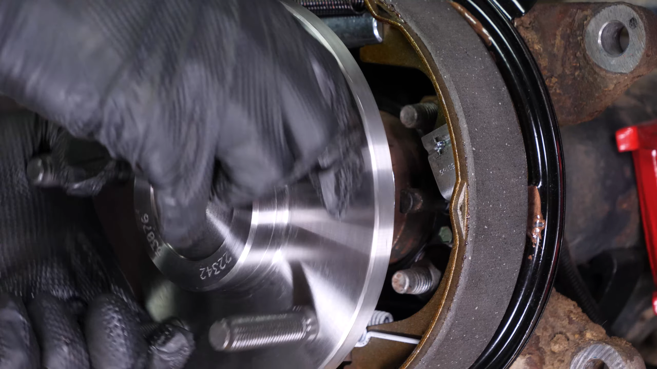 Put the rear axle shaft back