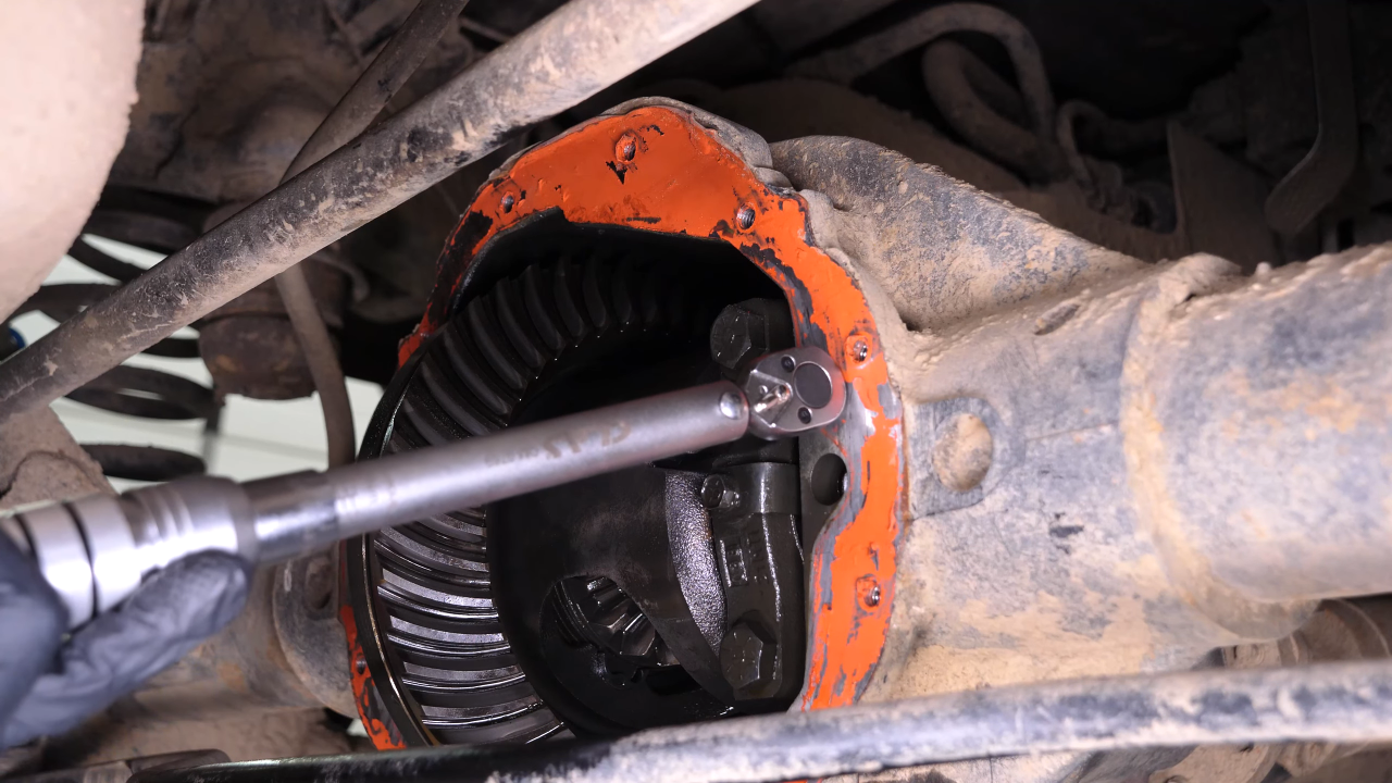 Put the rear axle shaft back