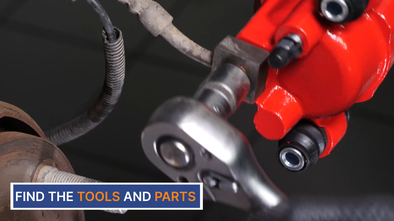 Screw the brake hose back + Tightening