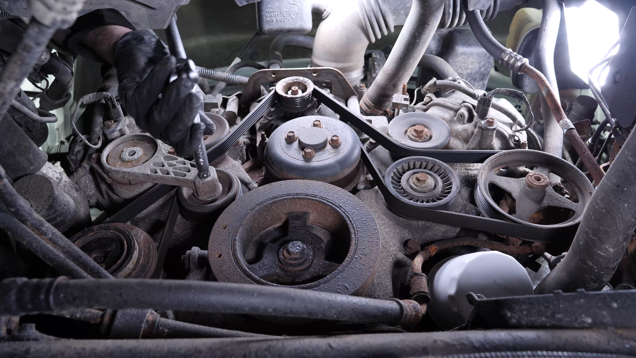 Move the serpentine belt aside