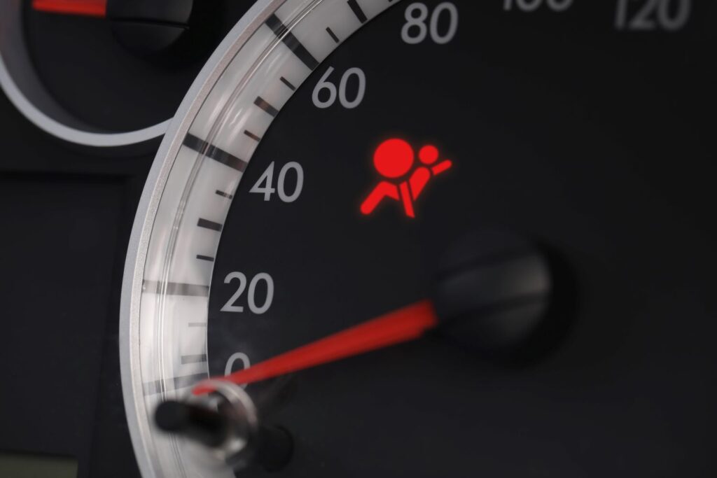 illuminated Airbag Warning Light