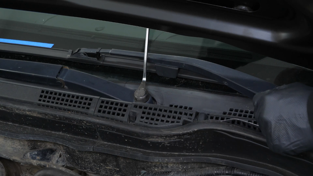 Remove the wiper blade arms