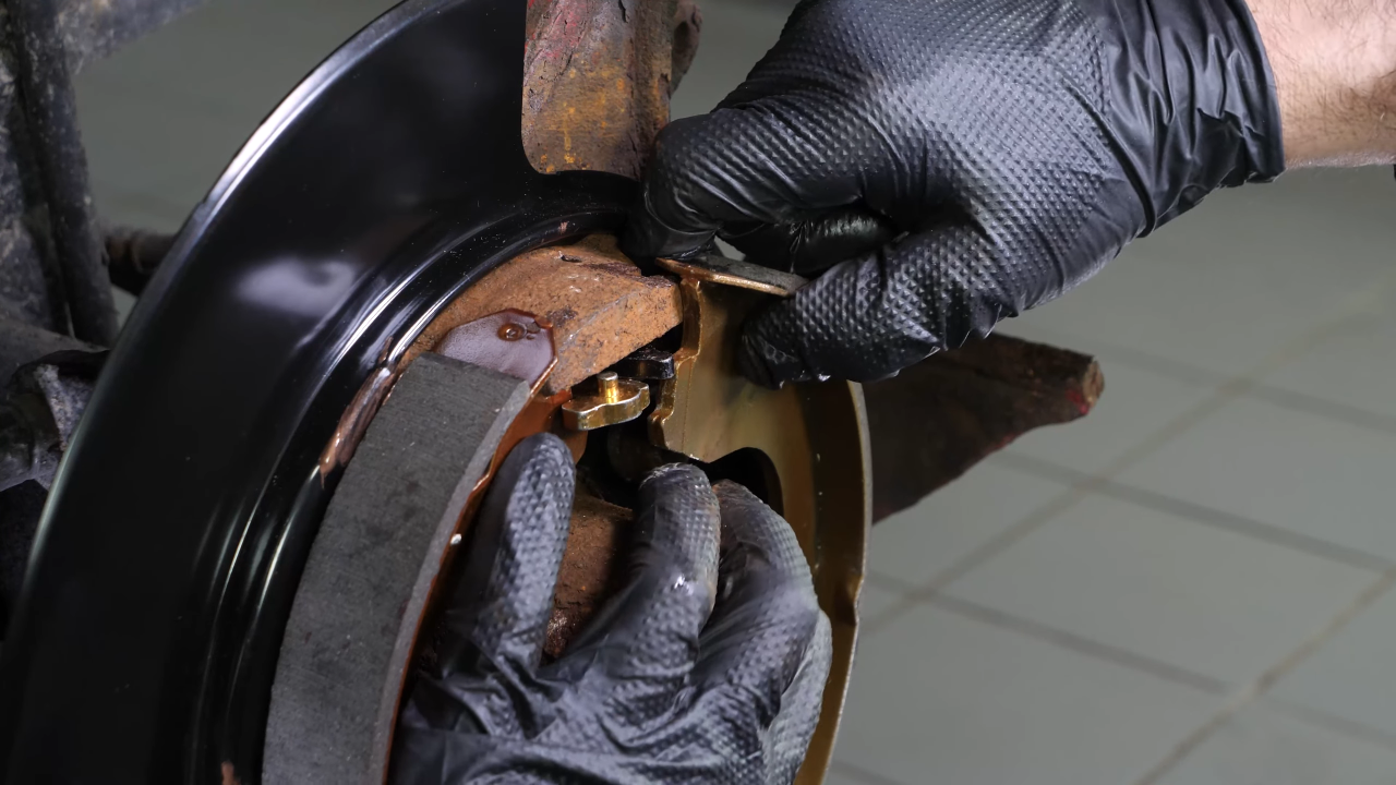 Reinstall the parking brake shoes