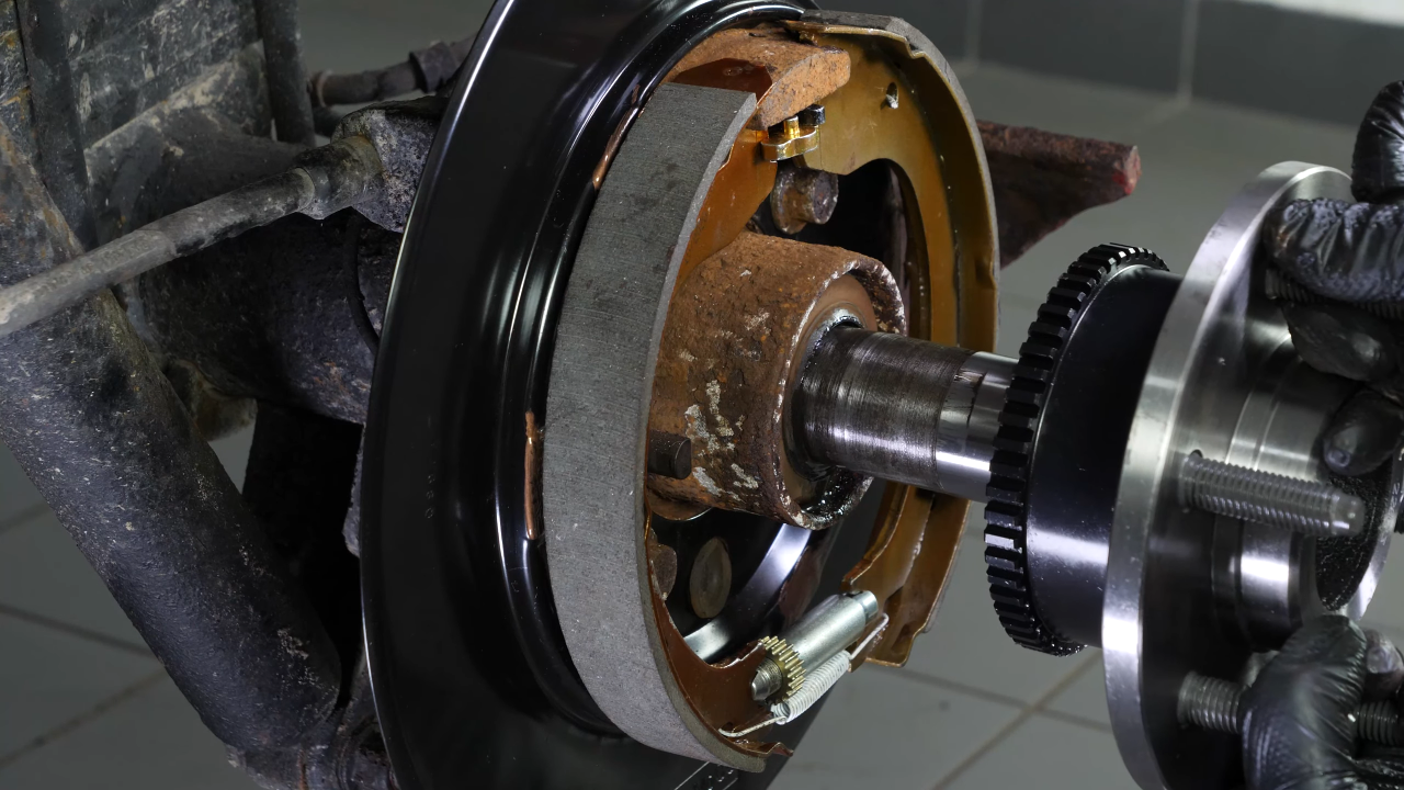 Put the rear axle shaft back
