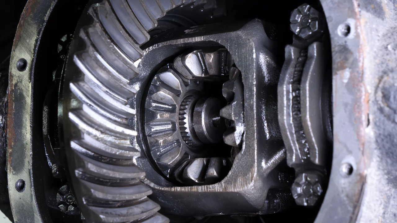 Put the rear axle shaft back