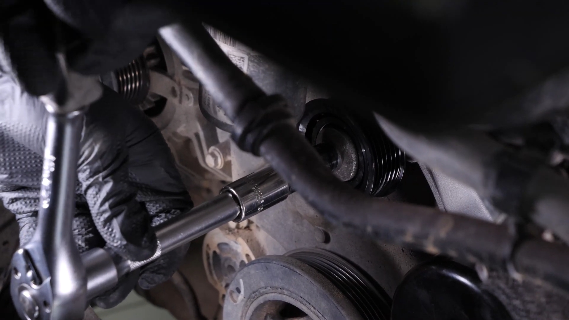 Install the idler pulley
