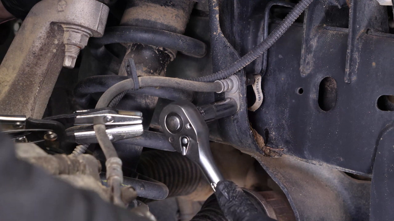 Loosen the brake hose