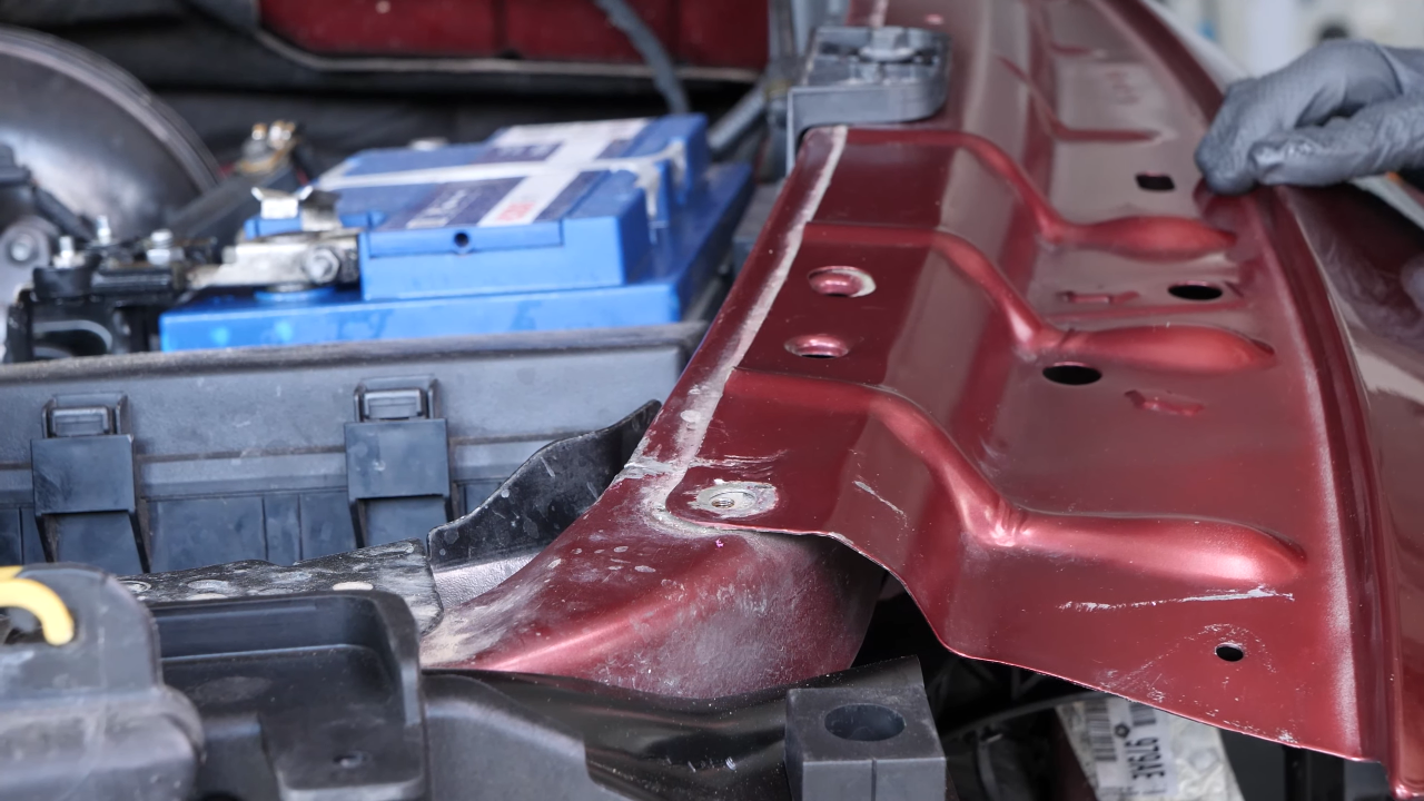 Align the fender with the hood
