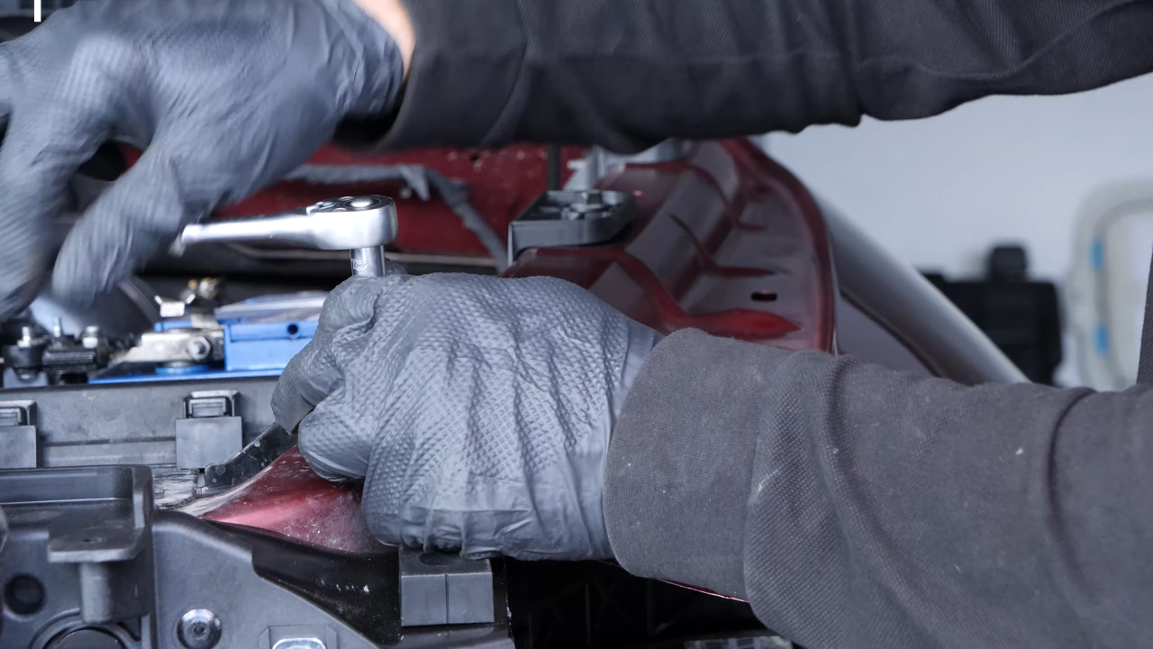 Align the fender with the hood