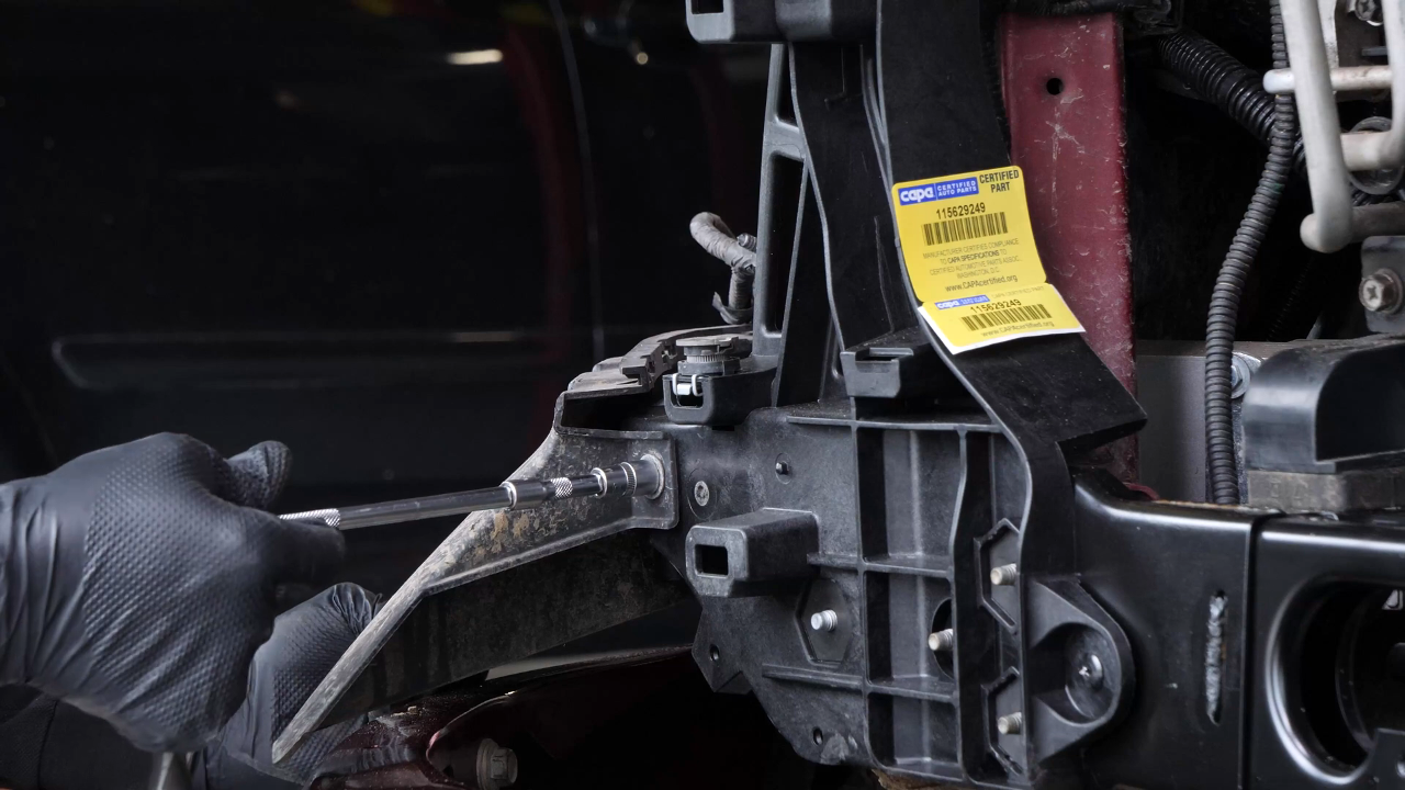 Put the bumper support brackets back