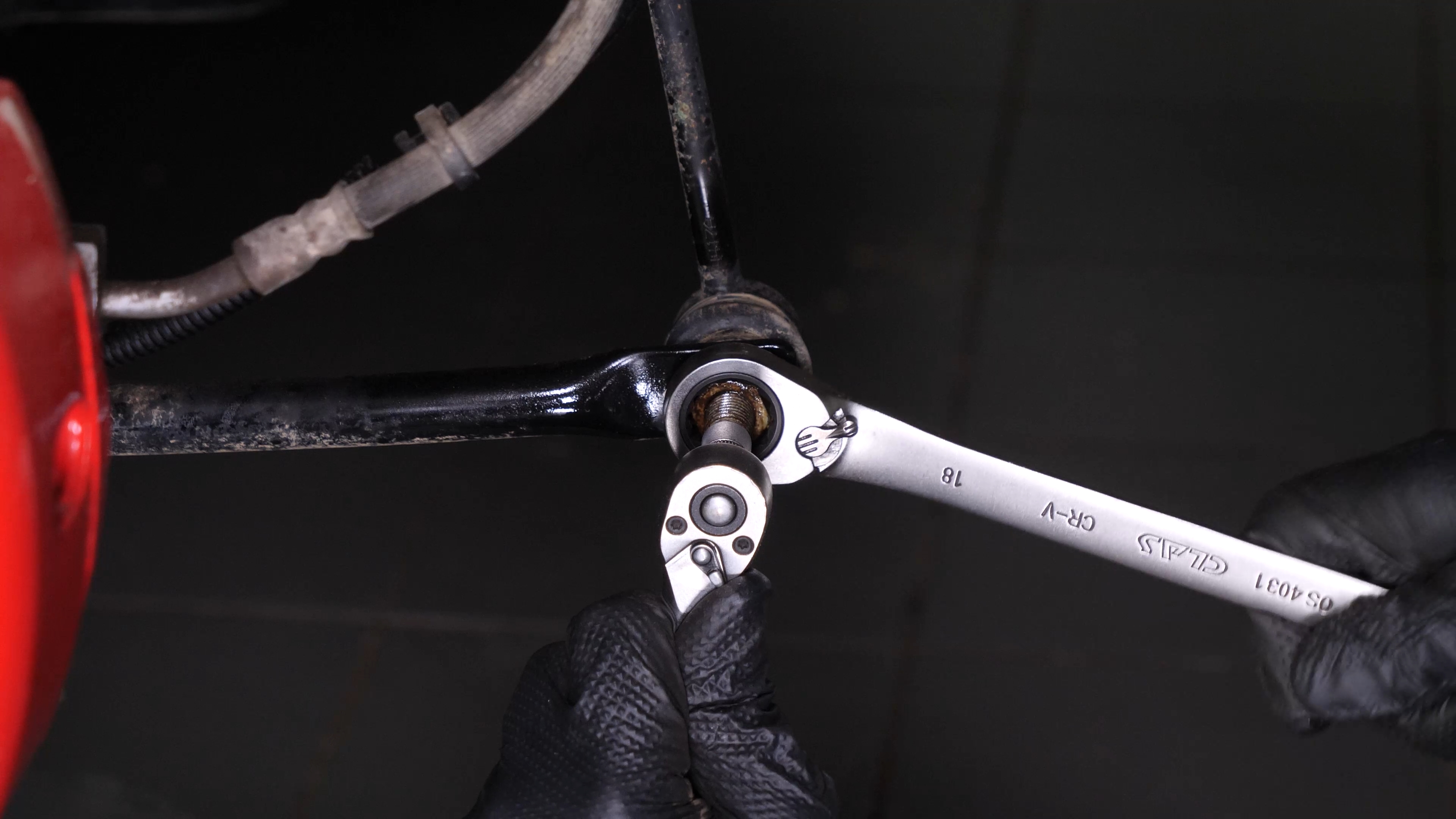 Remove the lower ball joint