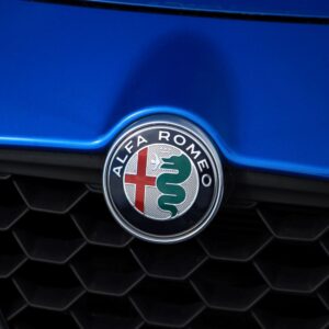 alfa romeo logo close up shot