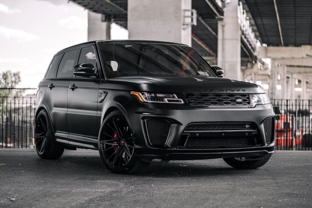 black land rover range rover