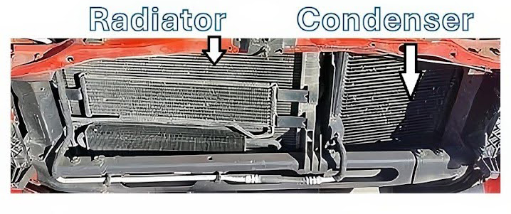 radiator and condenser mounted side by side