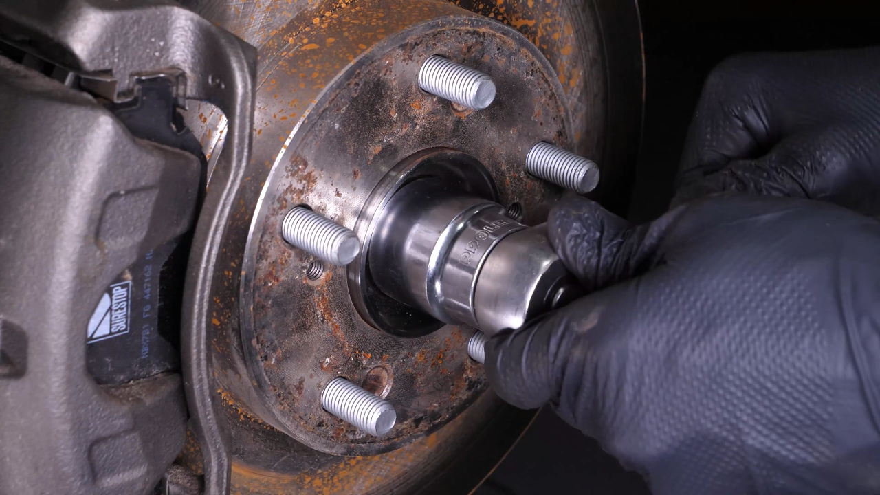 Put the CV axle back