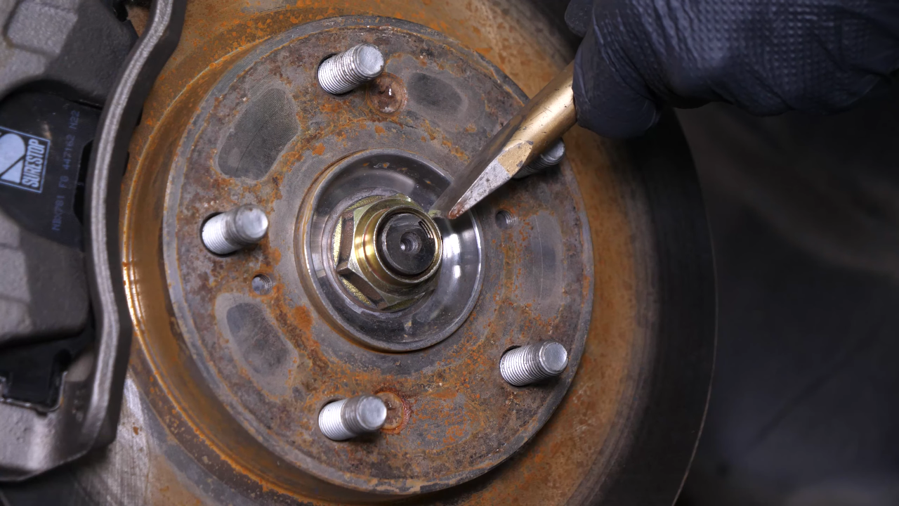 Crimp the CV axle nut