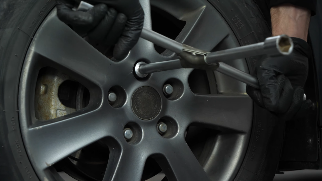 Loosen the wheel hub nut