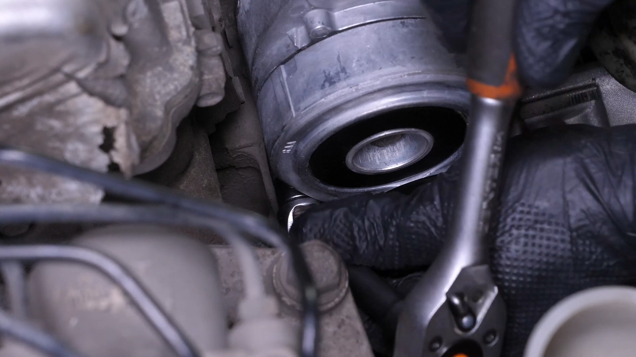 Put the serpentine belt tensioner back 