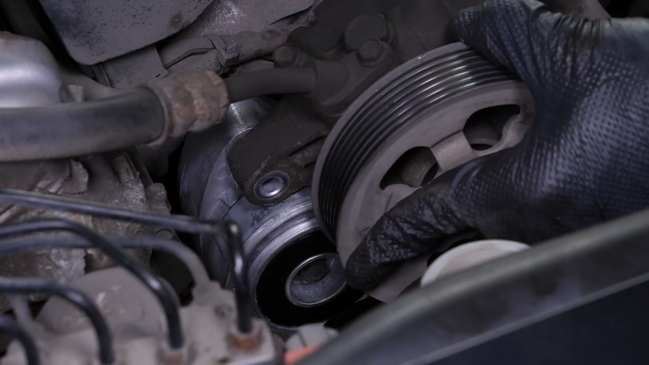 Put the power steering pump back in place