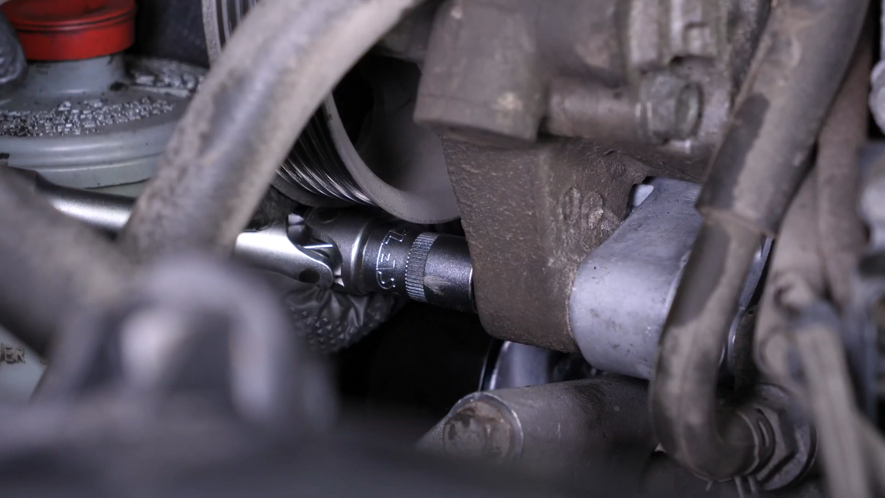 Put the power steering pump back in place