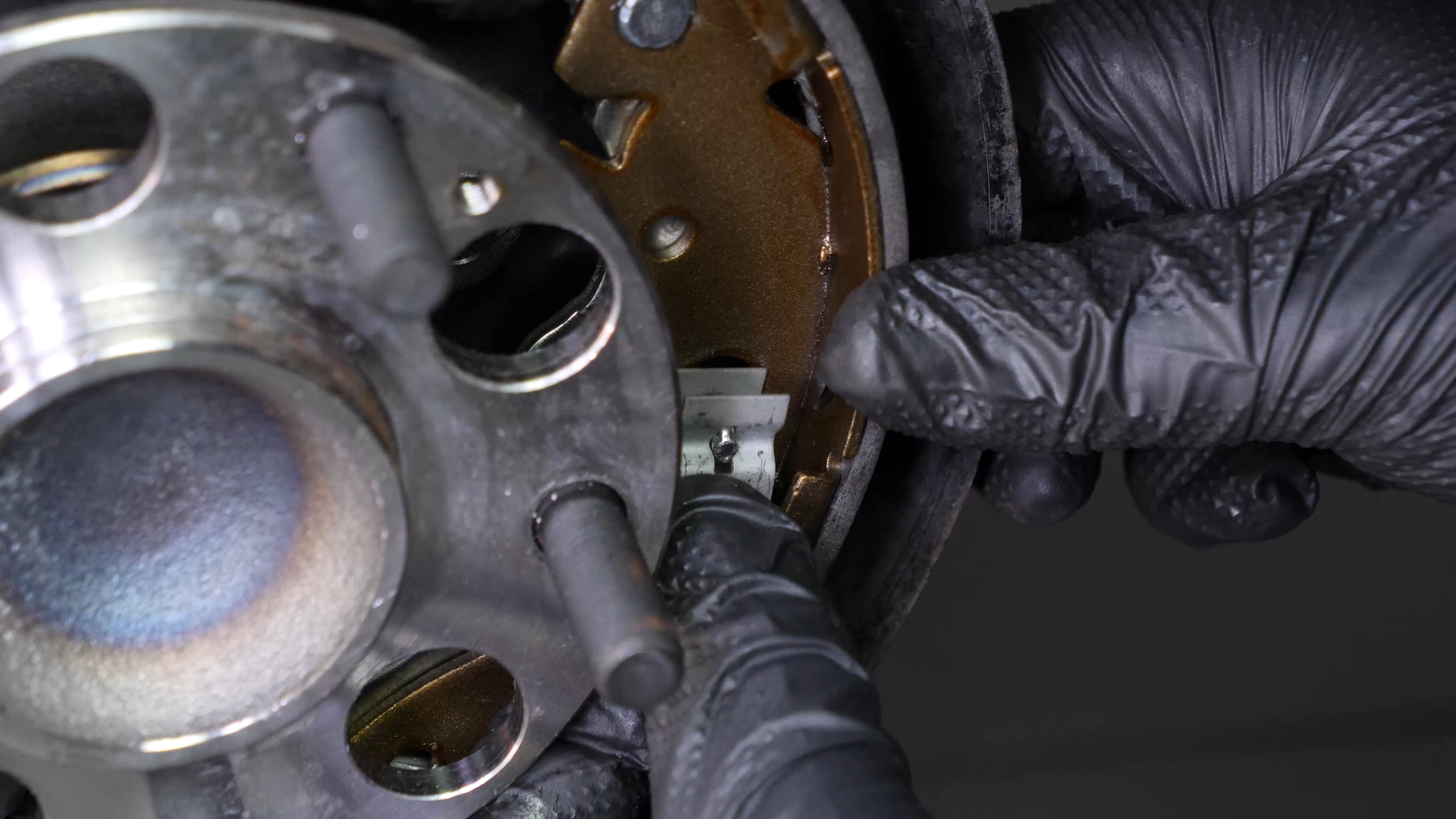 Install the rearward brake shoes