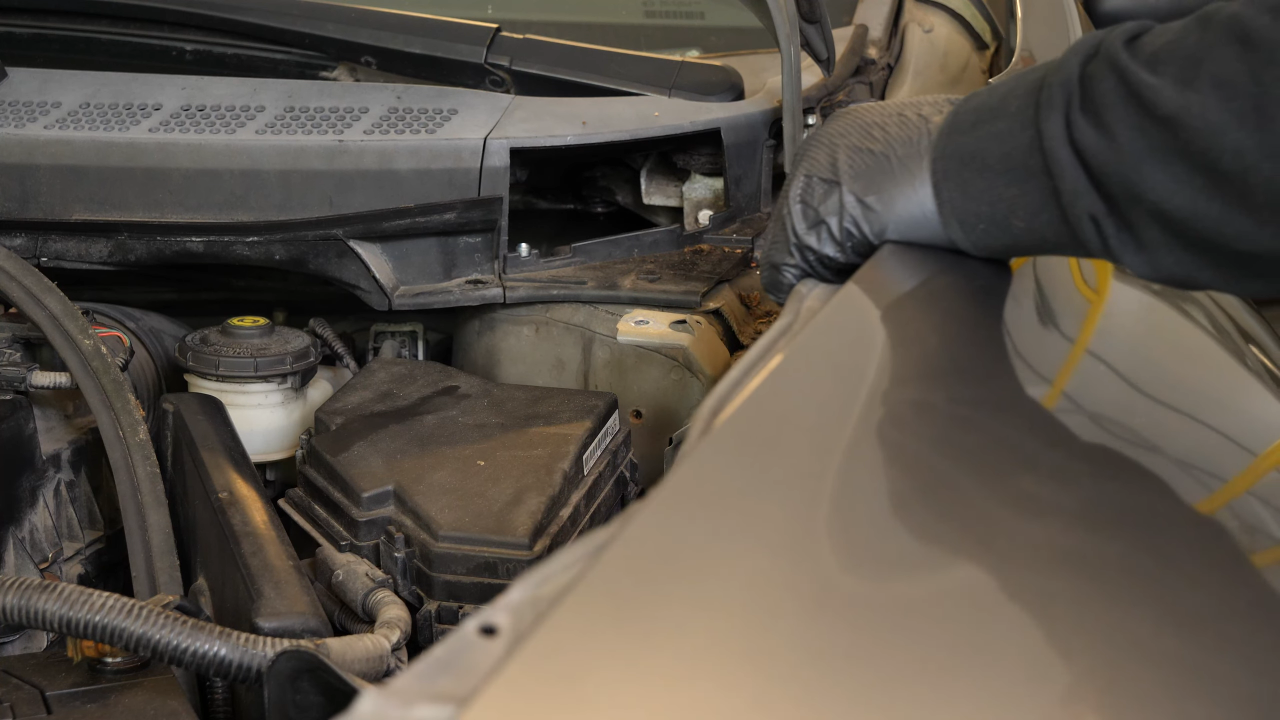 Align the fender with the hood