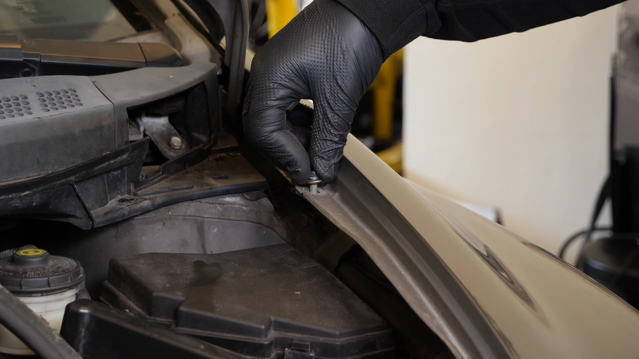 Align the fender with the hood