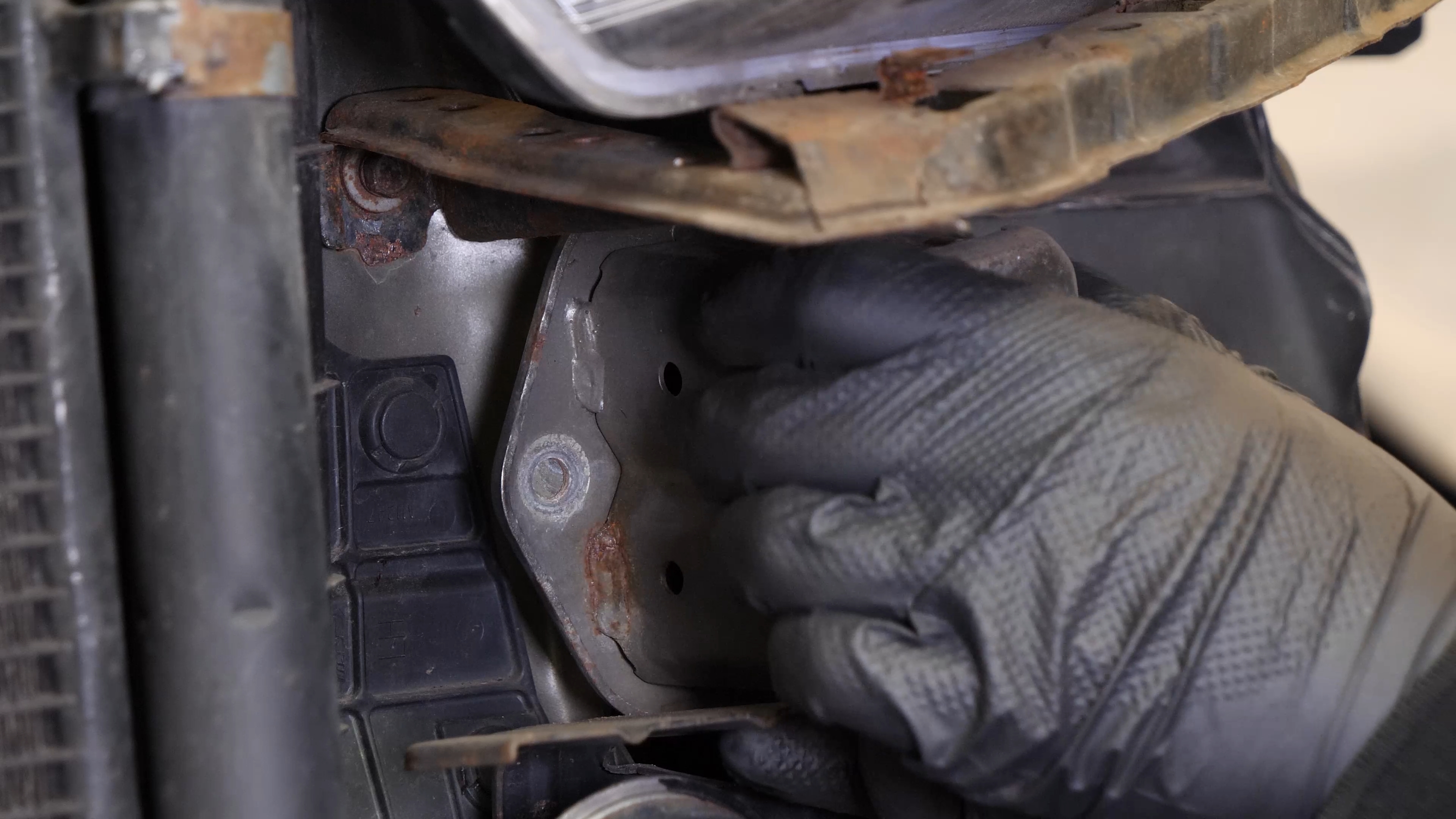Remove the front  bumper bracket 