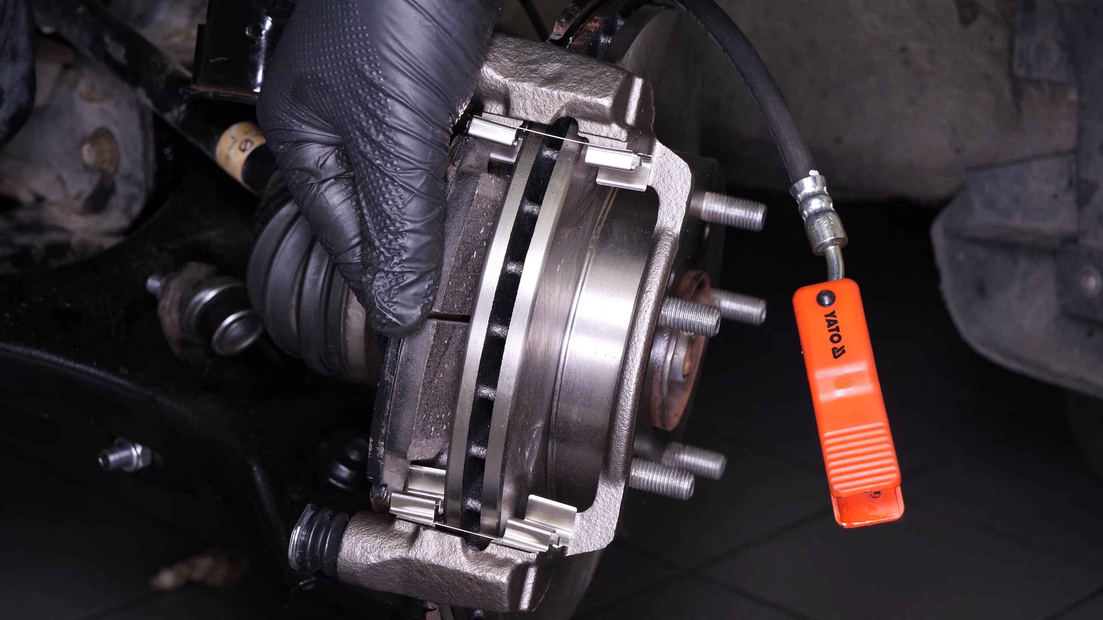 Place the brake pads