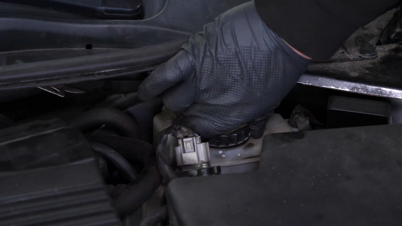 Open the brake fluid reservoir