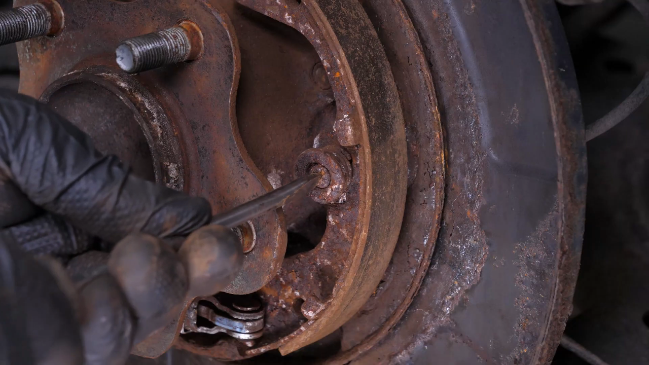 remove the rearward brake shoes