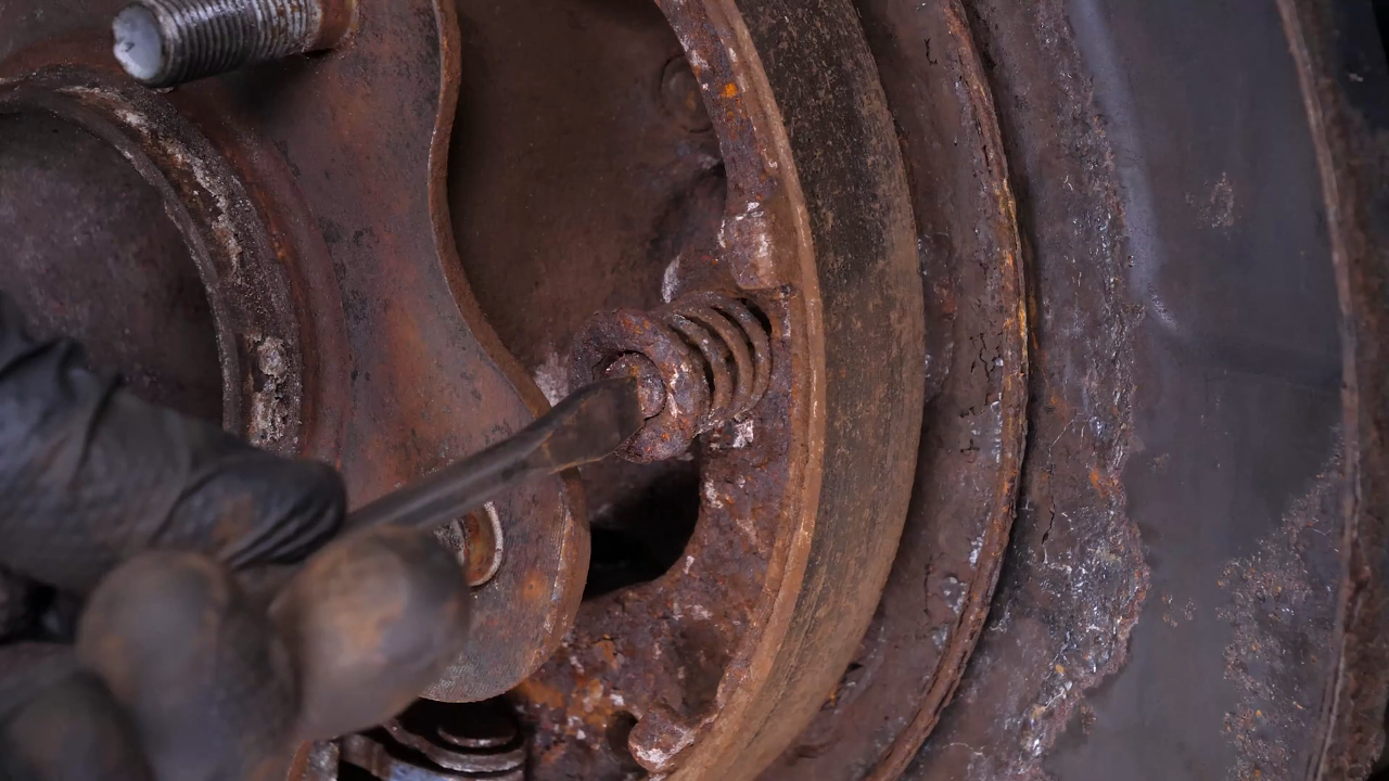 remove the rearward brake shoes