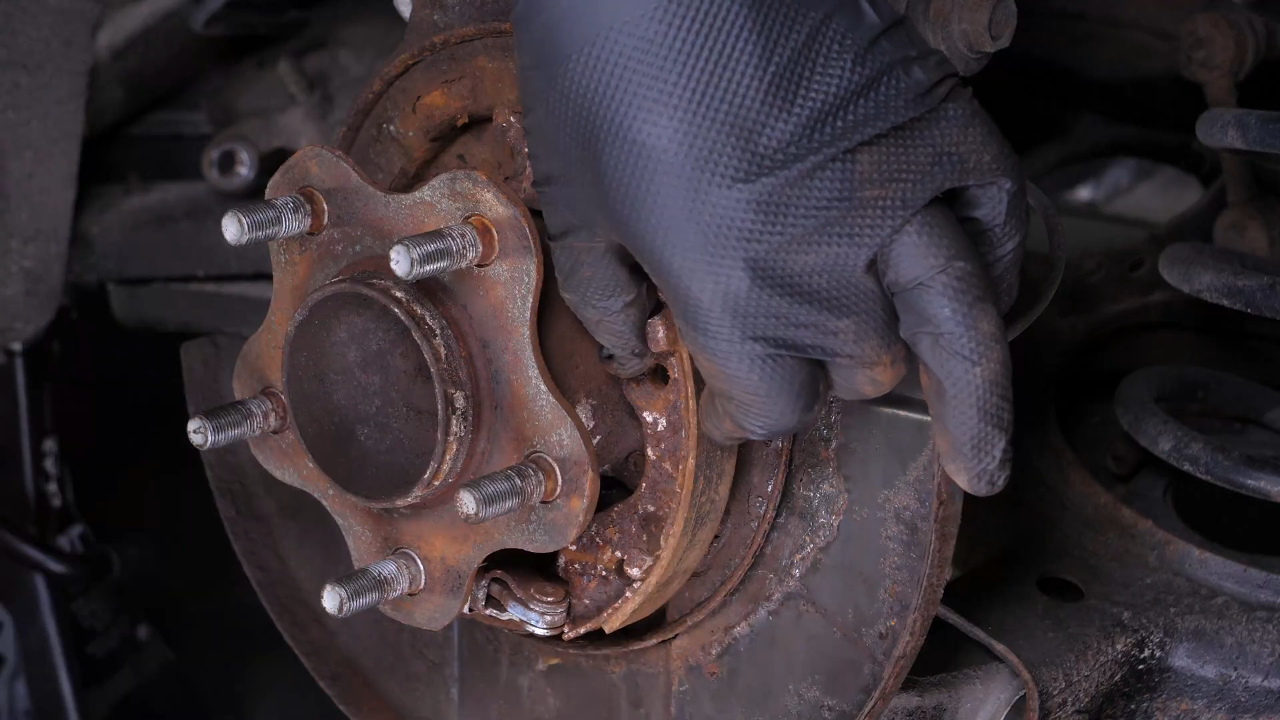 remove the rearward brake shoes