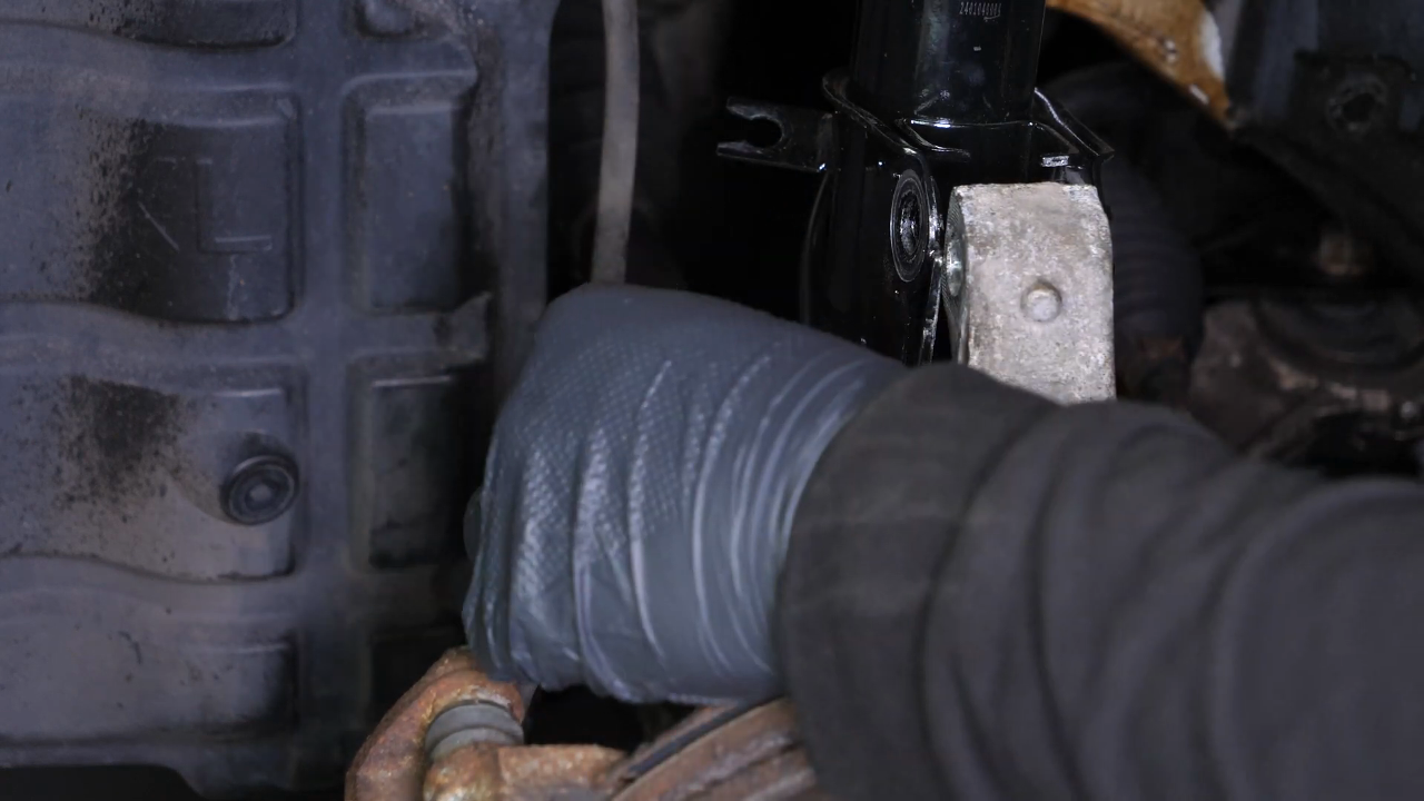 Disconnect the ABS and brake hose connectors