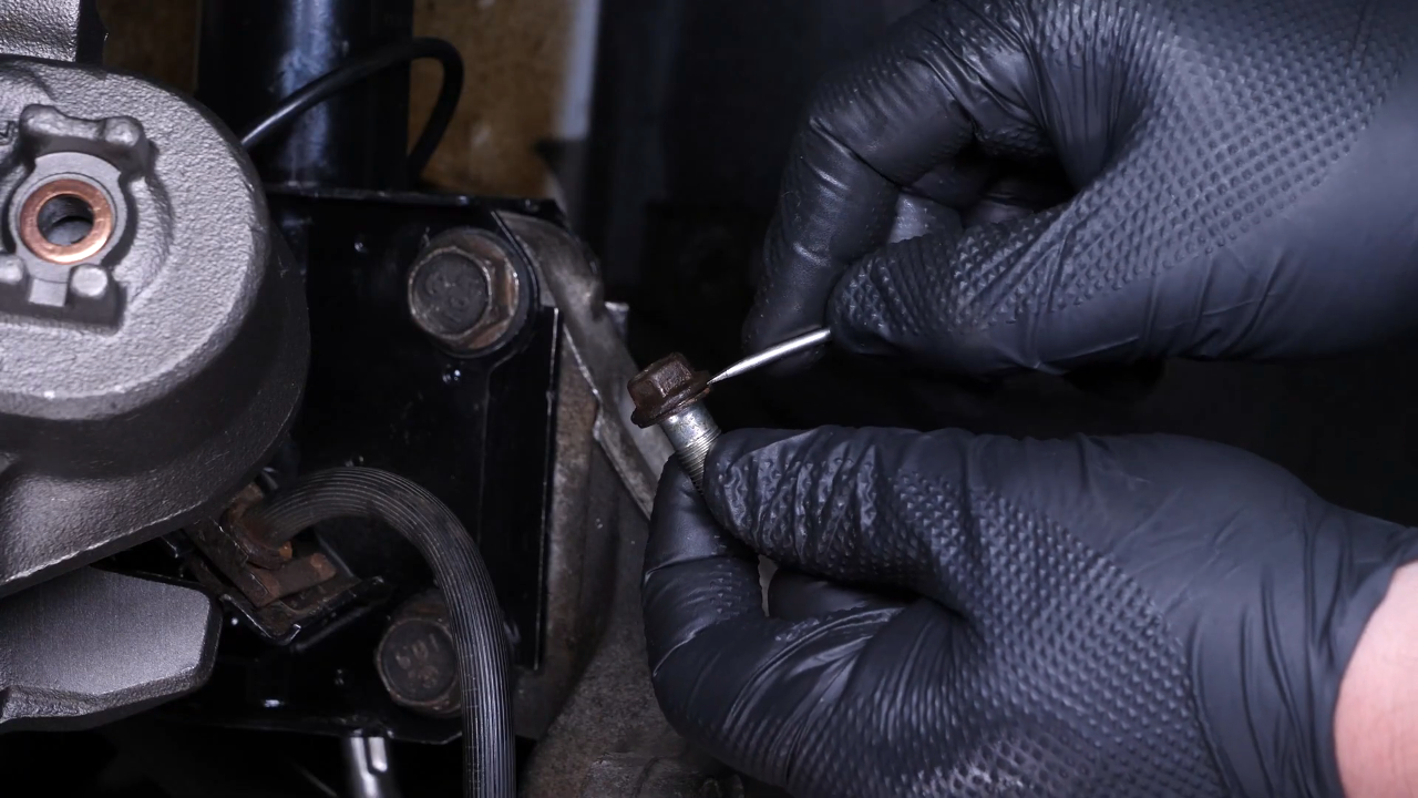 Put the new brake caliper back