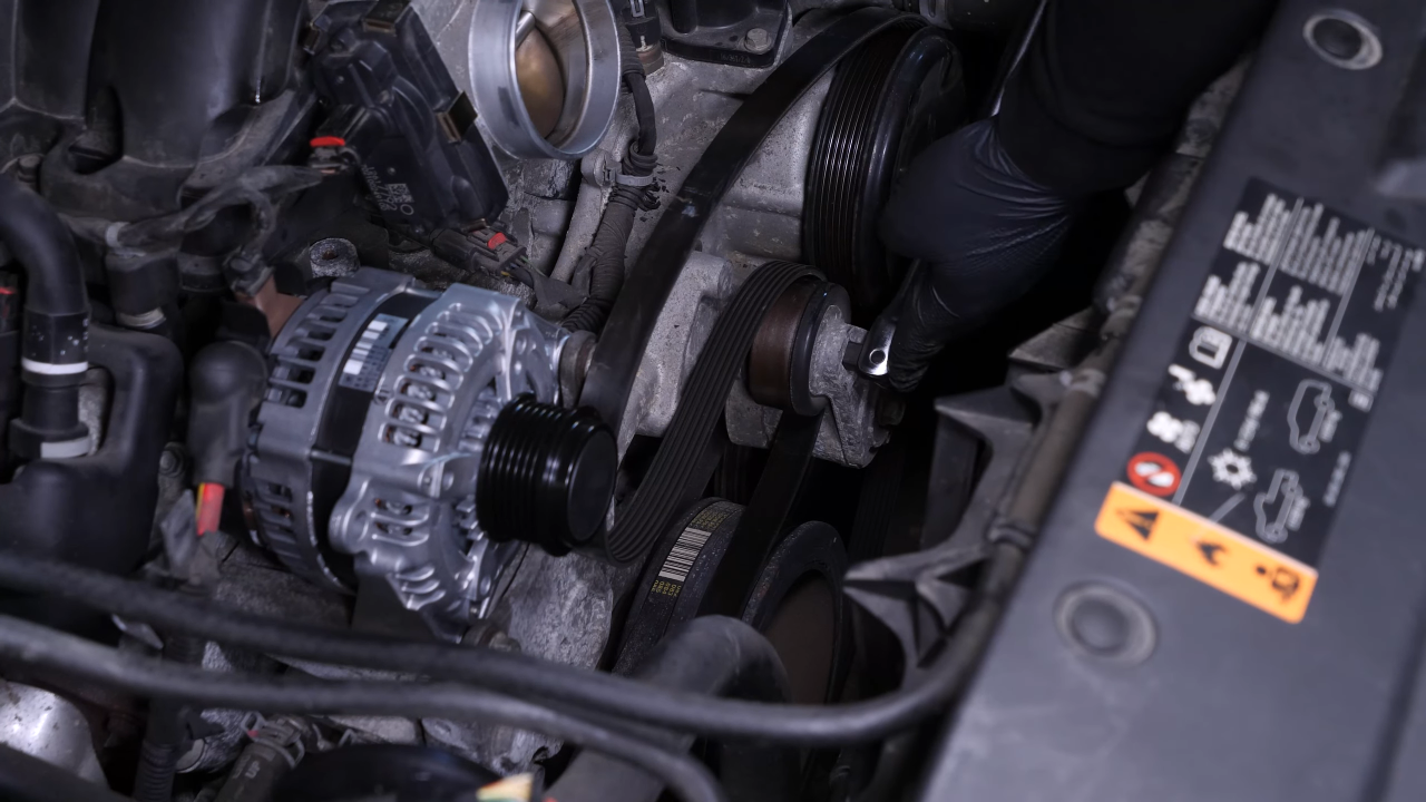 Put the serpentine belt back